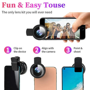 2 in 1 Clip Lens Set - Wide-Angle & Macro HD Lens for iPhone Android