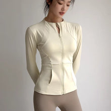 Load image into Gallery viewer, Women's Slim Fit Long Sleeve Sports Jacket Zip Fitness Yoga Workout Jacket Slim Tight Gym ActiveWear Top Running Jacket