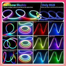 Load image into Gallery viewer, TUYA Neon LED Strip: Music Sync, RGBIC Dreamcolor, Room Decor Lighting