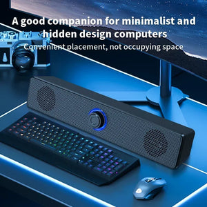 PC Soundbar – Wired & Wireless Bluetooth USB Powered Speaker for TV, PC, Laptop, Gaming