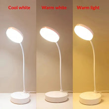 Load image into Gallery viewer, 1pc 10 LED Desk Lamp With USB Charging Port, 3 Dimming Levels, Touch Control, White