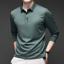 Load image into Gallery viewer, New Men's Business Casual Long Sleeved Shirt with Badge Solid Color Polo Shirt Fashionable Breathable Comfortable Versatile Top