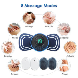Portable Electric Neck Massager Muscle Stimulator Remote Control Body Health