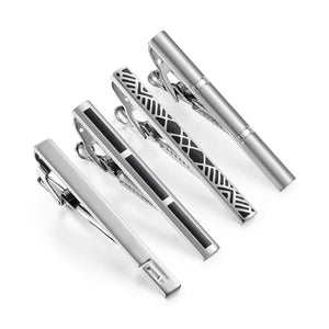 Minimalist Tie Clip & Cufflinks Set for Men - Business Party Gift Box, Luxury Fashion