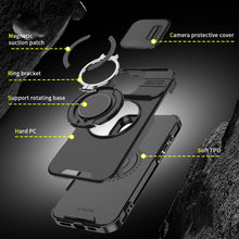 Load image into Gallery viewer, Luxury Magnetic Wireless Charge with Magsafe Armor Case For iPhone 16 15 14 13 12 11 Pro Max Plus Slide Camera Protect PC Cover