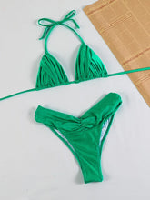 Load image into Gallery viewer, Sexy Folds Bikini Set Solid Micro Bikinis Women Swimsuit Female Triangle Swimwear Beach Wear Bathing Suit