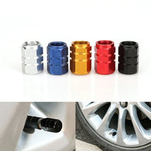 Load image into Gallery viewer, Aluminum Alloy Car Tire Valve Caps Airdust Waterproof Tyre Rim Stem Cover for Automobiles Motorcycles Bikes 4Pcs