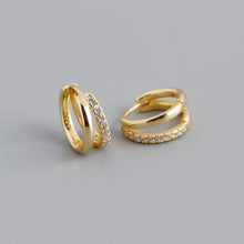 Load image into Gallery viewer, Fashion Stainless Steel Zircon Star Hoops Earrings For Women Vintage Crystal Zirconia Circle Earrings Punk Unisex Rock Jewelry
