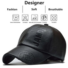 Load image into Gallery viewer, Stylish PU Leather Baseball Cap, Adjustable Spring Autumn Outdoor Hat