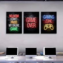 Load image into Gallery viewer, Gaming Graffiti Gamepad Earphone Funny Wall Art Canvas Poster Gamer Room Wall Decor Prints Modern Living Room Posters
