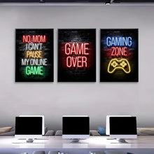 Load image into Gallery viewer, Gaming Graffiti Gamepad Earphone Funny Wall Art Canvas Poster Gamer Room Wall Decor Prints Modern Living Room Posters
