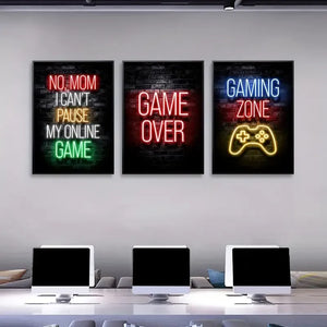 Gaming Graffiti Gamepad Earphone Funny Wall Art Canvas Poster Gamer Room Wall Decor Prints Modern Living Room Posters