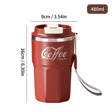 Load image into Gallery viewer, WORTHBUY Coffee Mug With Lid&amp;Handle 304 Stainless Steel Tea Milk Coffee Cup Double Wall Insulated Anti Scalding Drinking Cup