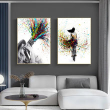 Load image into Gallery viewer, Graffiti Oil Painting Poster - Girl with Color Hair Piano Ballet Abstract Wall Art