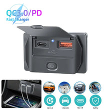 Load image into Gallery viewer, Car Charger Socket Adapter with Switch, 2-4-Ports Charging Splitter, Outlet for Bus, RV, ATV,Truck,Boat,Outlet,12V,24V, PD,QC3.0