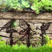 Load image into Gallery viewer, Metal Garden Fairy Outdoor Decor Patio Lawn Whimsical Statue Ornament