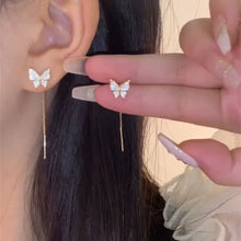 Load image into Gallery viewer, Exquisite Drop Ear Line Long Hanging Earrings For Women Zircon Crystal Bee Butterfly Flower Piercing Earing Accessories Jewelry
