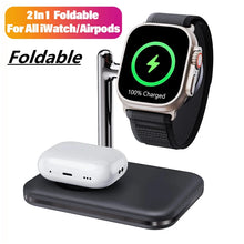 Load image into Gallery viewer, 2 in 1 Fast Magnetic Wireless Charger Stand for Apple Watch 1-9 SE Airpods Pro