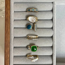 Load image into Gallery viewer, 6-Piece Irregular Moonstone Heart Open Rings Set Women Girls Kpop Aesthetic Jewelry