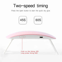 Load image into Gallery viewer, Desk Drying Nail Lamp Tool Nail Drying Lamp Machine Portable Mini Usb 6W 3LED UV Manicure Lamp Nail USB Home Use Nail Lamp Light
