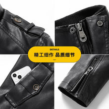 Load image into Gallery viewer, Men&#39;s PU Leather Jacket - Slim Fit, Casual Windbreaker, Long Coat, Motorcycle