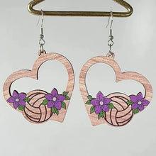 Load image into Gallery viewer, Wooden Geometric Flower Sunflower Earrings Boho Chic Lightweight Women Jewelry