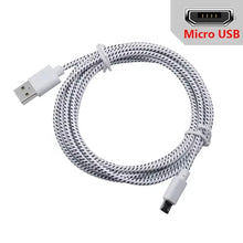 Load image into Gallery viewer, 2.4A Micro USB Cable 0.5m/1m/2m/3m Data Sync USB Charge Cable For Samsung Huawei Xiaomi Android Nylon Braided Microusb Data Cord