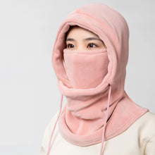 Load image into Gallery viewer, Unisex Winter Balaclava Knit Hood Windproof Bike Scarf Cap Men Women Warm Fleece Ski Mask with Drawstring Cold Weather Gear