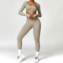 Load image into Gallery viewer, 2PCS Yoga Suit Sports Set Women Quick-Drying Gym Set Women Tracksuit Running Workout Long Sleeve Sports Shirt Yoga Clothing