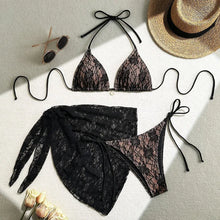 Load image into Gallery viewer, Lace Sexy Bikinis Female Swimsuits Women Three-Piece Swimwear Beach Swimming Wear Bathing Suits Brazilian Bikini Set Pool Bather