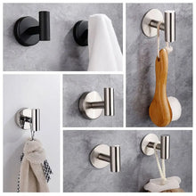 Load image into Gallery viewer, Stainless Steel Adhesive Robe Hook Towel Bathroom Kitchen Garage Wall Mounted
