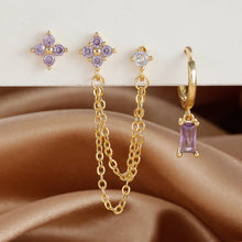 Load image into Gallery viewer, 3PCS Exquisite Stainless Steel 12 Constellation Birthstone Earrings Set for Woman Cartilage Piercing Earrings Fashion Jewelry