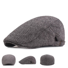 Load image into Gallery viewer, Men&#39;s Vintage Herringbone Newsboy Cap Autumn Spring Casual Gatsby Beret