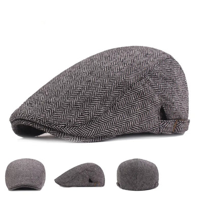 Men's Vintage Herringbone Newsboy Cap Autumn Spring Casual Gatsby Beret