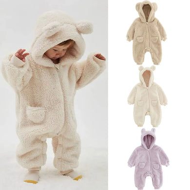 Cozy Animal Rompers - Warm Fleece Baby Jumpsuits for Spring and Autumn (0-2 Years)