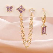 Load image into Gallery viewer, 3PCS Exquisite Stainless Steel 12 Constellation Birthstone Earrings Set for Woman Cartilage Piercing Earrings Fashion Jewelry