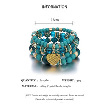 Load image into Gallery viewer, Boho Crystal Beads Bracelets: Heart Letter Elastic Bangles Set for Women