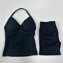 Load image into Gallery viewer, No Logo 2Pcs Gym Set Women Backless Tank Tops High Waist Scrunch Seamless Shorts Gym Suit Fitness Clothes Activewear Workout Set