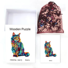 Load image into Gallery viewer, Wooden puzzle Cat Gift Box Exquisite Gift Irregular animal shape puzzle personalized A3A4A5 Gift Family interaction