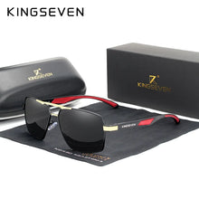 Load image into Gallery viewer, KINGSEVEN Aluminum Polarized Sunglasses - Red Design, Coating Mirror