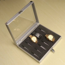 Load image into Gallery viewer, Useful Aluminium Watches Box 12 Grid Slots Jewelry Watches Display Storage Box Square Case Suede Inside Rectangle Watch Holder