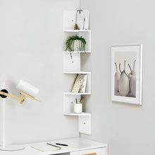 Load image into Gallery viewer, 5-layer wooden wall rack corner rack wall-mounted bookshelf modern simple home decoration storage