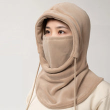 Load image into Gallery viewer, Unisex Winter Balaclava Knit Hood Windproof Bike Scarf Cap Men Women Warm Fleece Ski Mask with Drawstring Cold Weather Gear