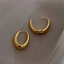 Load image into Gallery viewer, 2024 New Classic Copper Alloy Smooth Metal Hoop Earrings For Woman Fashion Korean Jewelry Temperament Girl's Daily Wear earrings