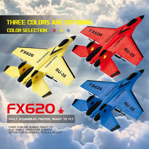 RC SU35 Plane with LED Lights - Remote Control Flying Model Glider EPP Foam Kids Toy