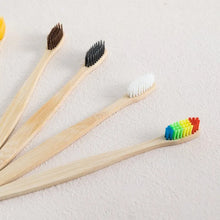 Load image into Gallery viewer, Cowhide Bamboo Toothbrush Set: Eco-Friendly Natural Brush, 10PCS