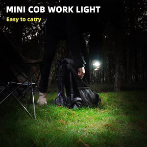 Super Bright Mini COB Keychain Flashlight - Rechargeable with Magnet - 4 Lighting Modes
