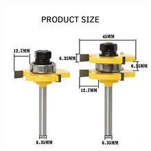 Load image into Gallery viewer, 2PCS Woodworking Milling Cutter T-Shaped Tenon Square Tooth Carving Knives Set