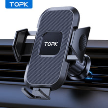 Load image into Gallery viewer, Car Phone Holder Mount,TOPK Upgrade Auto Locking Universal Phone Stand Holder with Hook Clip for Car Air Vent for iPhone Samsun
