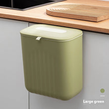 Load image into Gallery viewer, Trash Bin Without Punching Silicone Handle with Lid Two-way Opening Lid Wall-mounted PP Paper Basket Storage Tube Household Item